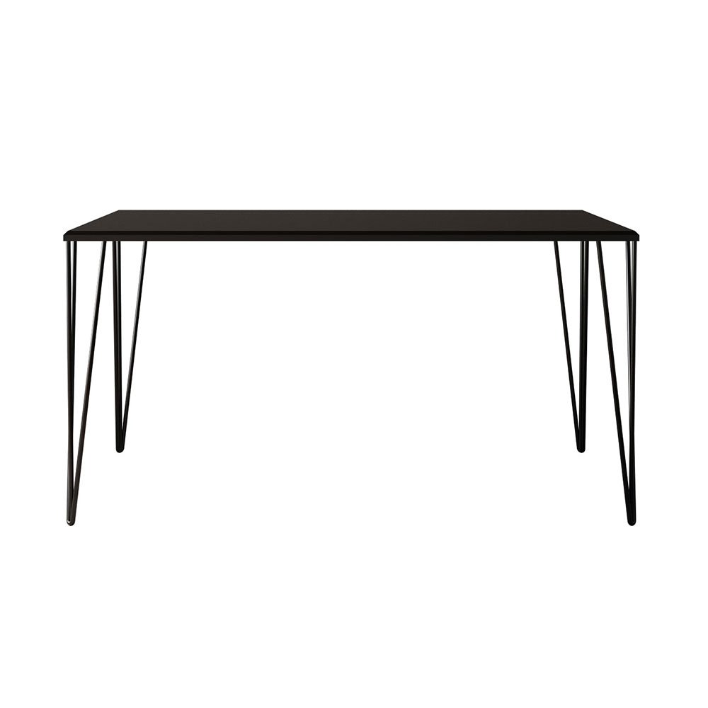 Mesa de Jantar Elen Retangular Tampo de Madeira 140x80cm Preto - 3