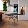 Mesa Eames Eiffel Quadrado Tampo de Madeira 90cm Preto - 3