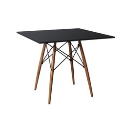 Mesa Eames Eiffel Quadrado Tampo de Madeira 90cm Preto - 4