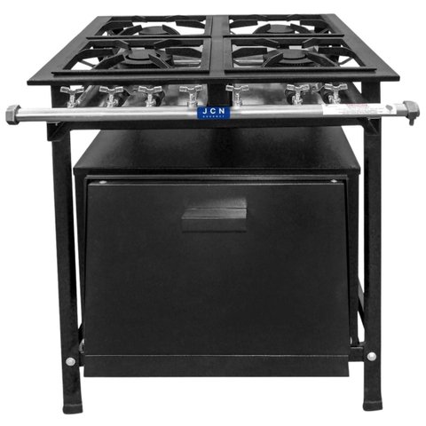 Fogão Industrial 4 Bocas 30x30 Baixa Pressão P5 com Forno Jcn