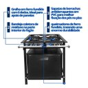 Ver imagem 3 de Fogão Industrial 4 Bocas 30x30 Baixa Pressão P5 com Forno Jcn