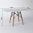 Ver imagem 2 de Mesa Dkr Eiffel Retangular Tampo de Madeira 120x75cm Branco