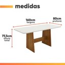 Ver imagem 3 de Mesa de Sala de Jantar Maira 6 Lugares Retangular Tampo MDF 160cm Madeirado-Off White