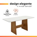 Ver imagem 6 de Mesa de Sala de Jantar Maira 6 Lugares Retangular Tampo MDF 160cm Madeirado-Off White