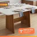 Ver imagem 4 de Mesa de Sala de Jantar Maira 6 Lugares Retangular Tampo MDF 160cm Madeirado-Off White