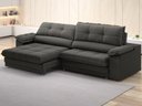 Ver imagem 1 de Sofá com Carregador Usb Retrátil Reclinável Monaco 2,90m Velosuede Cinza - Netsofas