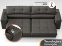 Ver imagem 7 de Sofá com Carregador Usb Retrátil Reclinável Monaco 2,90m Velosuede Cinza - Netsofas
