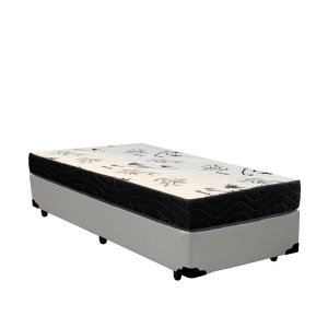 Cama Box Solteiro Colchão Espuma D23 Bambo Branco Ducci + Box Sintético Branco (54x78x188)