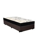Ver imagem 1 de Cama Box Solteiro Colchão Espuma D28 Bambo Branco Ducci + Box Sintético Marrom (54x78x188)