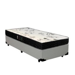 Cama Box Solteiro Colchão Espuma D28 Bambo Branco Ducci + Box Sintético Branco (54x88x188) - 1