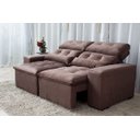 Ver imagem 1 de Sofá Retrátil e Reclinável com Pillow 2,00m Tecido Suede Marrom