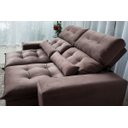 Ver imagem 4 de Sofá Retrátil e Reclinável com Pillow 2,00m Tecido Suede Marrom
