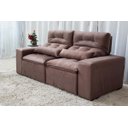 Ver imagem 3 de Sofá Retrátil e Reclinável com Pillow 2,00m Tecido Suede Marrom