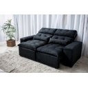 Ver imagem 1 de Sofá Retrátil e Reclinável com Pillow 2,00m Tecido Suede Preto
