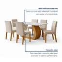 Ver imagem 7 de Conjunto Sala de Jantar 6 Lugares Retangulares 160x80cm Tampo Vidro MDF Laine Marrom Amendoa Clean/Off White/Linho Rinzai Bege