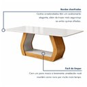 Ver imagem 3 de Conjunto Sala de Jantar 6 Lugares Retangulares 160x80cm Tampo Vidro MDF Laine Marrom Amendoa Clean/Off White/Linho Rinzai Bege