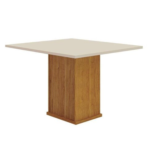 Mesa de Jantar Napoli 90x90 Reto Freijó Decor Off White – Leifer Móveis