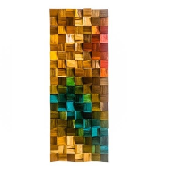 Quadro de Madeira Fly Parkiet Brasil 35cm x 90cm - 1