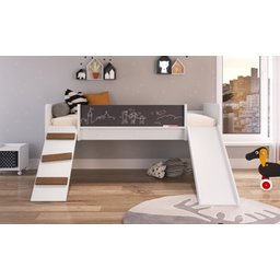 Cama Playground com Escorregador e Rampa Branca Completa Móveis - 5