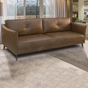 Ver imagem 2 de Sofá Sala de Estar Decorativo Living 184cm Pés de Madeira Peoria Couro Marrom Chocolate Manchado G93