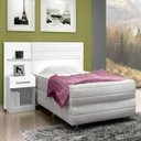 Ver imagem 1 de Cabeceira Solteiro 1 Mesa de Apoio 1 Gaveta Pequim Leifer