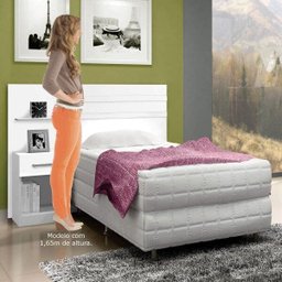 Cabeceira Solteiro 1 Mesa de Apoio 1 Gaveta Pequim Leifer - 4 Cabeceira Solteiro 1 Mesa de Apoio 1 Gaveta Pequim Leifer - 4