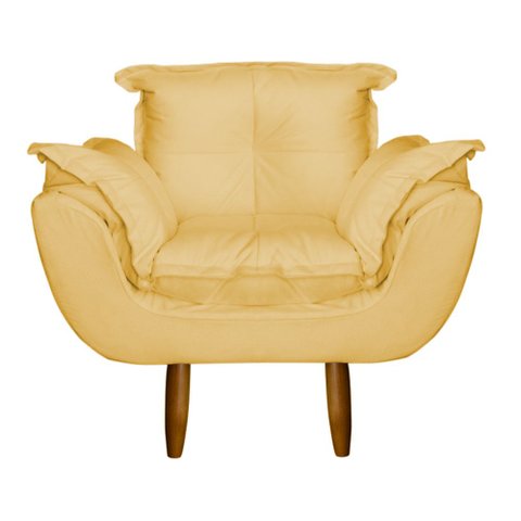 Poltrona Opala Infantil Decorativa Mini Sofá para Criança Suede Amarelo - Ninho Decor