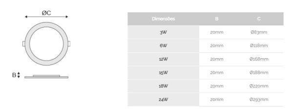 Luminária de Embutir Redonda Slim G2 6W 3000K - KIAN - 4