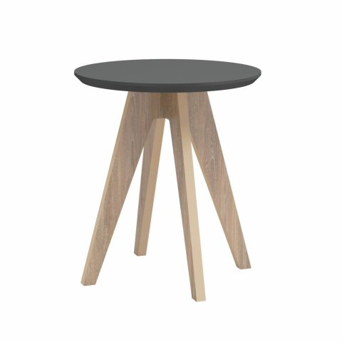 Mesa de Canto Retrô Tb37 Dalla Costa:grafite com Carvalho