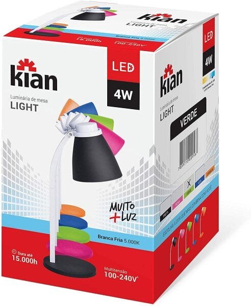 Luminária De Mesa Led Light 4w Kian Várias Cores:Laranja - 4