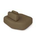 Ver imagem 5 de Sofá Ilha Dakota Chaise 168cm Modulado Encosto Almofada Solta Veludo Marrom G33 - Gran Belo