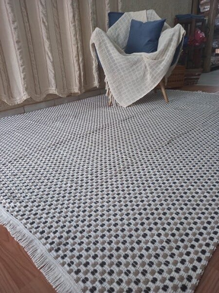 Tapete Grande 1,98x2,48 M - Marrom com Caqui - 2
