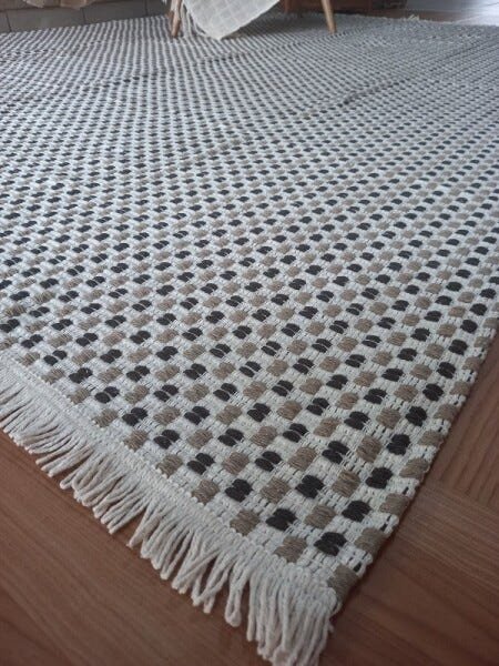 Tapete Grande 1,98x2,48 M - Marrom com Caqui - 1