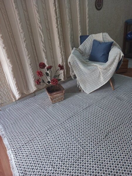 Tapete Grande 1,98x2,48 M - Caramelo com Cinza - 2