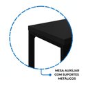 Ver imagem 5 de Mesa Escritório Pé Quadro - 1,70x0,70m - s/ Gavetas - Preto / Preto - 26003