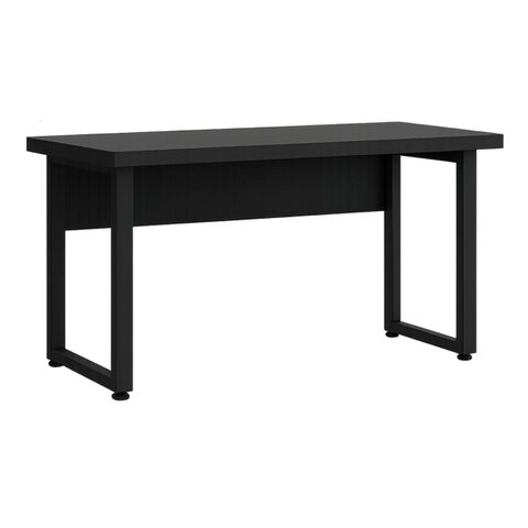 Mesa Escritório Pé Quadro - 1,70x0,70m - s/ Gavetas - Preto / Preto - 26003