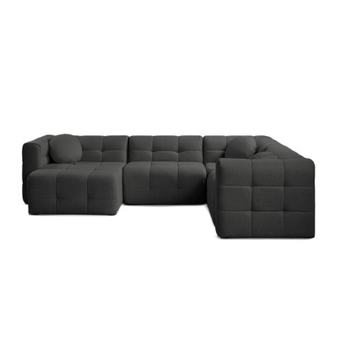 Sofá Retrátil de Canto 8 Lugares 332cm Living Vicente Linho K01 - D'rossi