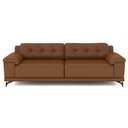 Ver imagem 2 de Sofá Living 3 lugares 232cm Agostino Pés Design em Ferro Couro Caramelo Manchado G52 - Gran Belo