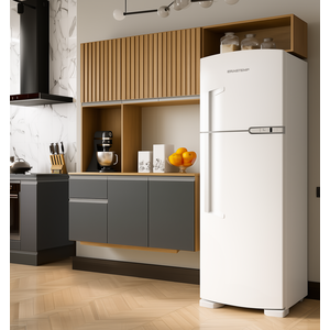 Armário de Cozinha Mel Suspensa Compacta com Balcão 180cm Mdf Damasco Ripado Cinza Poquema Móveis