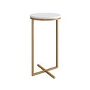 Ver imagem 2 de Mesa Volpi Alta L30 X A56cm Branco/dourado