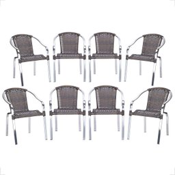 8 Cadeira Maresia Aluminio Polido Fibra Sintetica Tr. Simples - Pedra Ferro - 1