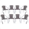 8 Cadeira Maresia Aluminio Polido Fibra Sintetica Tr. Simples - Pedra Ferro - 1