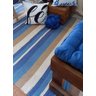 Tapete de Algodão Listrado 1,45x1,5M para Quarto e Sala - Azul - 1