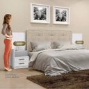 Ver imagem 4 de Cabeceira Casal Estofada com 2 Mesas de Apoio Galaxy Bronze 