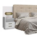 Ver imagem 5 de Cabeceira Casal Estofada com 2 Mesas de Apoio Galaxy Bronze 