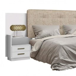 Cabeceira Casal Estofada com 2 Mesas de Apoio Galaxy Bronze  - 5