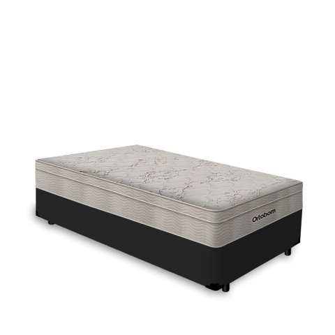 Cama Box Solteiro + Colchão de Molas Ensacadas Ortobom Airtech Springpocket 88cm