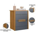Ver imagem 3 de Mesa de Cabeceira 2 Gavetas 51cm Lara M07 Freijó/cinza - Mpozenato
