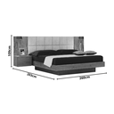Ver imagem 2 de Cama casal Queen Size Braga com Painel Estofado 2 Mesa De Cabeceira Suspensa Joli Camurça- Leifer: F