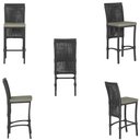 Ver imagem 5 de Mesa Bistrô e 4 Banquetas Roma Preta Corda Náutica Estofado 8 Trama Original